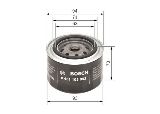 BOSCH 0 451 103 093 Ölfilter P3093 Ø 943mm Höhe 70mm