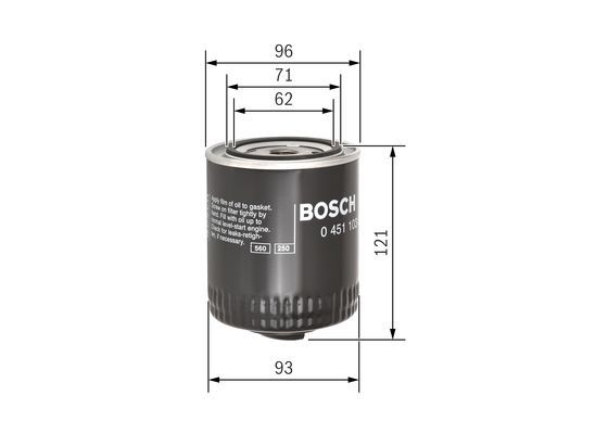 BOSCH 0 451 103 028 Ölfilter P3028 Ø 93mm Höhe 121mm