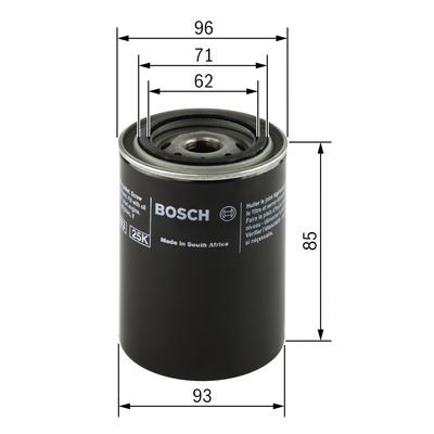 BOSCH 0 451 103 219 Ölfilter P3219 Ø 93mm Höhe 851mm