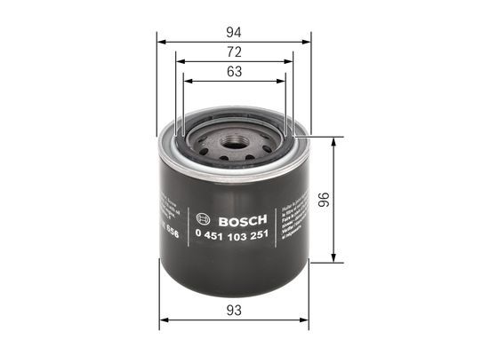 BOSCH 0 451 103 251 Ölfilter P3251 Ø 93mm Höhe 96mm