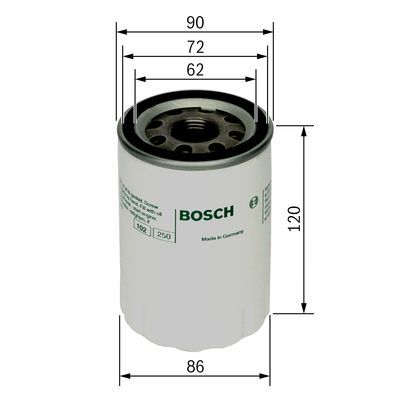 BOSCH 0 451 103 290 Ölfilter P3290 Ø 86mm Höhe 1196mm