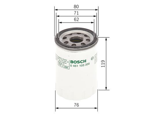 BOSCH 0 451 103 335 Ölfilter P3335 Ø 76mm Höhe 119mm