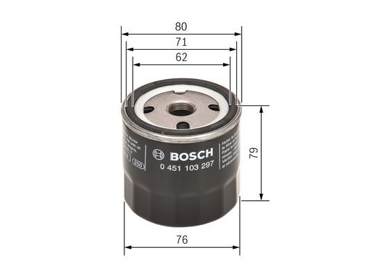 BOSCH 0 451 103 297 Ölfilter P3297 Ø 76mm Höhe 79mm