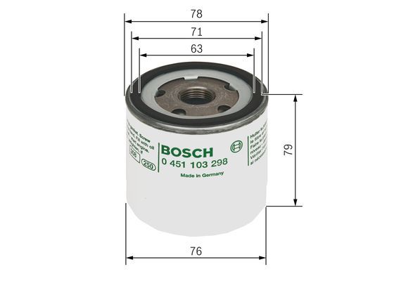 BOSCH 0 451 103 298 Ölfilter P3298 Ø 767mm Höhe 865mm