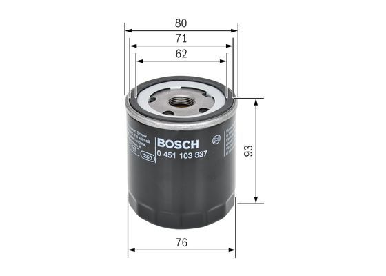 BOSCH 0 451 103 337 Ölfilter P3337 Ø 76mm Höhe 93mm