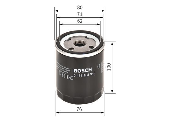 BOSCH 0 451 103 342 Ölfilter P3342 Ø 76mm Höhe 100mm