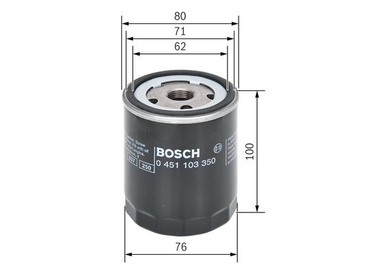 BOSCH 0 451 103 350 Ölfilter P3350 Ø 76mm Höhe 100mm