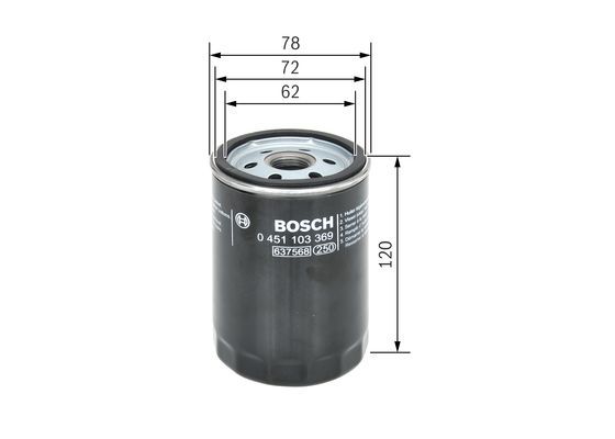 BOSCH 0 451 103 369 Ölfilter P3369 Ø 78mm Höhe 1195mm