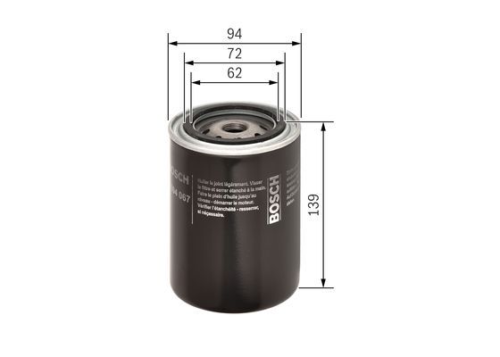 BOSCH 0 451 104 067 Ölfilter P4067 Ø 943mm Höhe 139mm