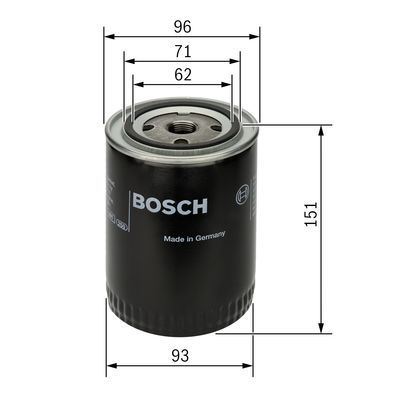 BOSCH 0 451 203 012 Ölfilter P3012 Ø 93mm Höhe 1492mm