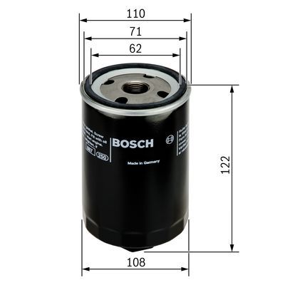 BOSCH 0 451 203 223 Ölfilter P3223 Ø 109mm Höhe 987mm