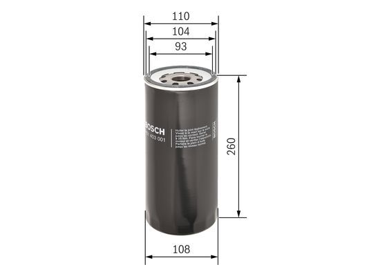 BOSCH 0 451 403 001 Ölfilter P3001 Ø 108mm Höhe 260mm