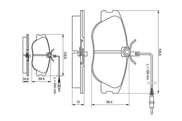 BOSCH 0 986 424 033 Bremsbelagsatz Scheibenbremse