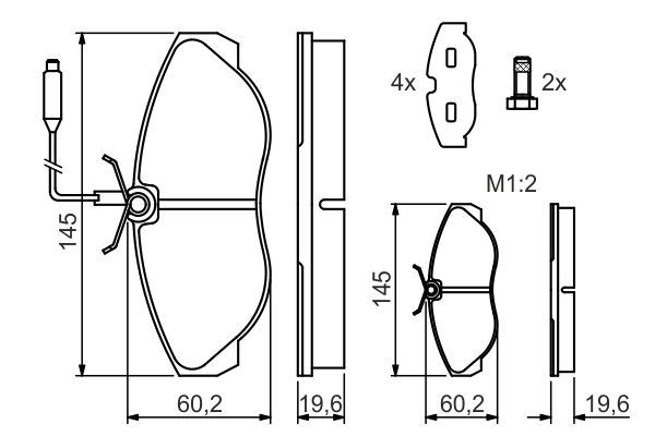 BOSCH 0 986 424 030 Bremsbelagsatz Scheibenbremse