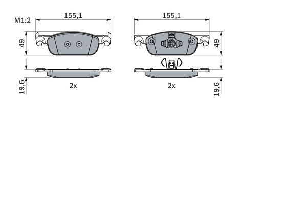 BOSCH 0 986 424 021 Bremsbelagsatz Scheibenbremse