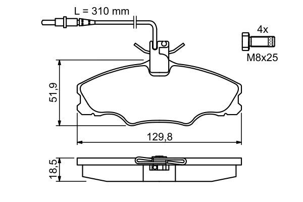 BOSCH 0 986 424 227 Bremsbelagsatz Scheibenbremse