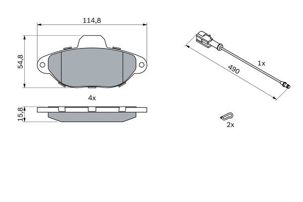 BOSCH 0 986 424 379 Bremsbelagsatz Scheibenbremse