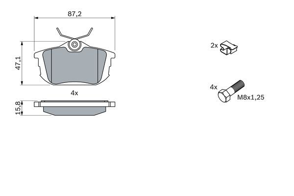 BOSCH 0 986 424 427 Bremsbelagsatz Scheibenbremse