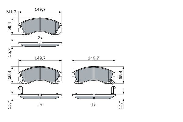 BOSCH 0 986 424 523 Bremsbelagsatz Scheibenbremse