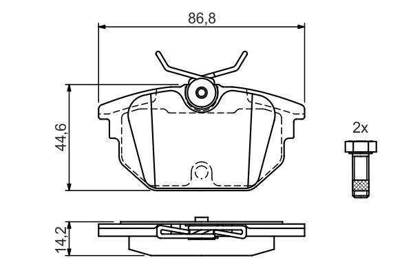 BOSCH 0 986 424 545 Bremsbelagsatz Scheibenbremse