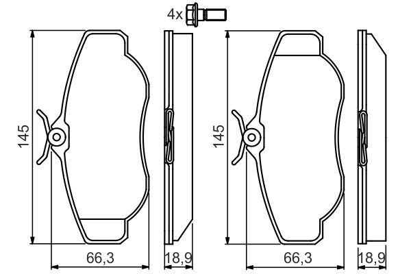 BOSCH 0 986 424 565 Bremsbelagsatz Scheibenbremse