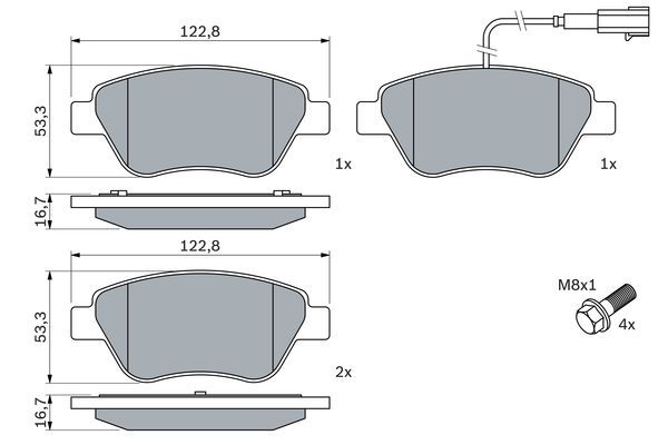 BOSCH 0 986 424 597 Bremsbelagsatz Scheibenbremse