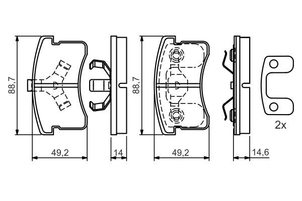 BOSCH 0 986 424 642 Bremsbelagsatz Scheibenbremse