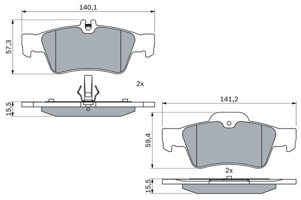 BOSCH 0 986 424 699 Bremsbelagsatz Scheibenbremse