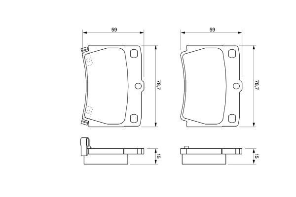 BOSCH 0 986 424 711 Bremsbelagsatz Scheibenbremse