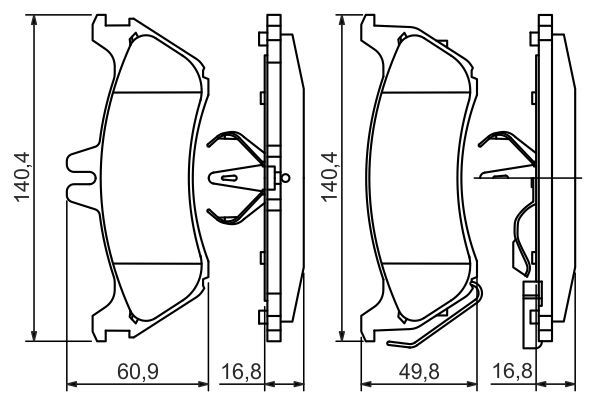 BOSCH 0 986 424 708 Bremsbelagsatz Scheibenbremse