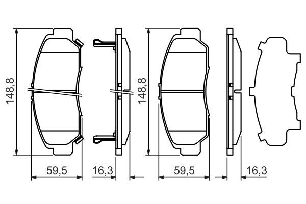 BOSCH 0 986 424 722 Bremsbelagsatz Scheibenbremse