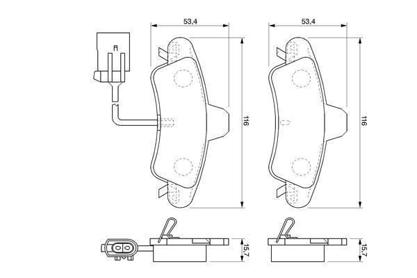 BOSCH 0 986 424 745 Bremsbelagsatz Scheibenbremse