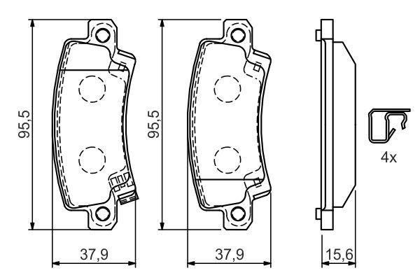 BOSCH 0 986 424 790 Bremsbelagsatz Scheibenbremse