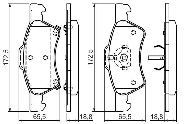 BOSCH 0 986 424 765 Bremsbelagsatz Scheibenbremse