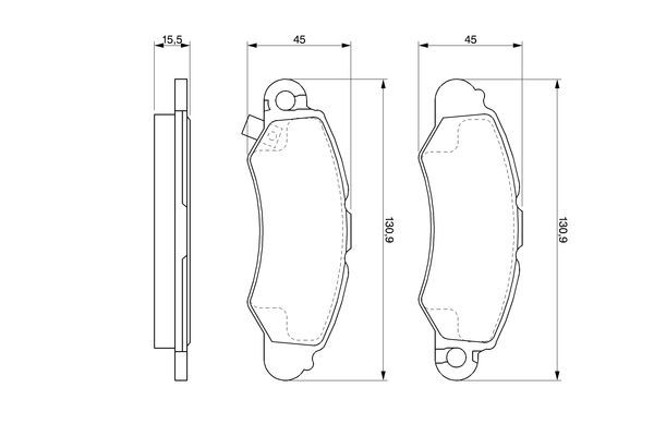 BOSCH 0 986 424 804 Bremsbelagsatz Scheibenbremse