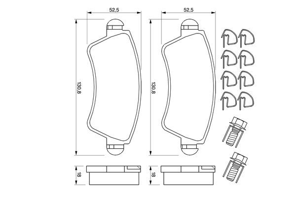 BOSCH 0 986 424 801 Bremsbelagsatz Scheibenbremse