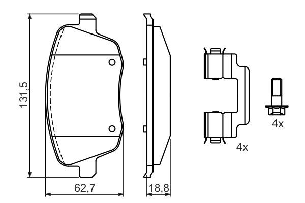 BOSCH 0 986 424 829 Bremsbelagsatz Scheibenbremse