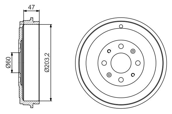 BOSCH 0 986 477 207 Bremstrommel