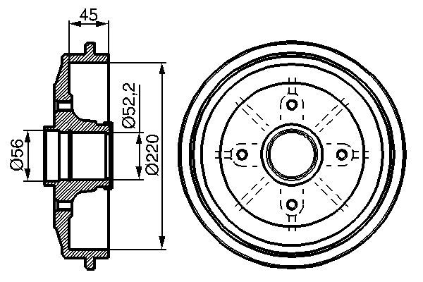 BOSCH 0 986 477 151 Bremstrommel