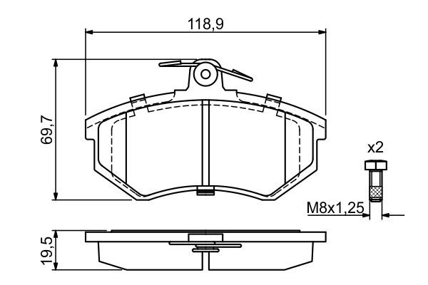 BOSCH 0 986 466 700 Bremsbelagsatz Scheibenbremse