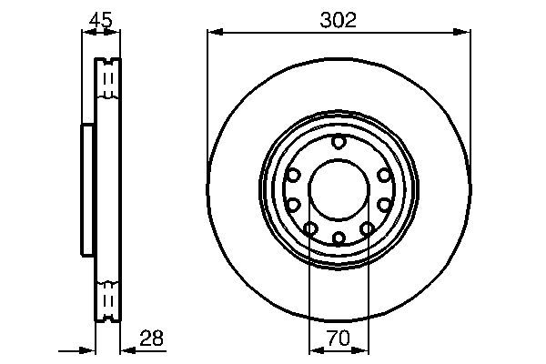 BOSCH 0 986 479 076 Bremsscheibe Ø 302mm für Vorderachse