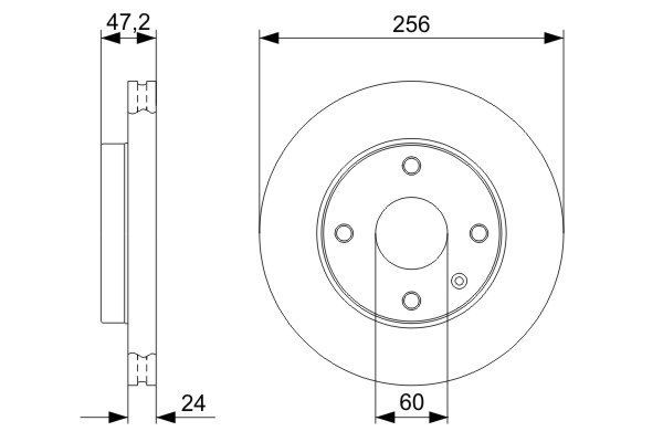 BOSCH 0 986 479 C01 Bremsscheiben Ø 256mm für Vorderachse