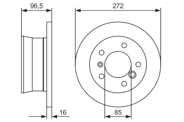 BOSCH 0 986 479 B33 Bremsscheiben Ø 272mm für Hinterachse