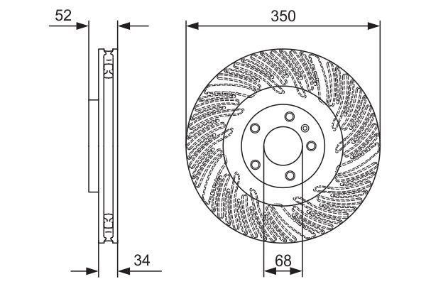 BOSCH 0 986 479 D28 Bremsscheibe Ø 350mm für Vorderachse