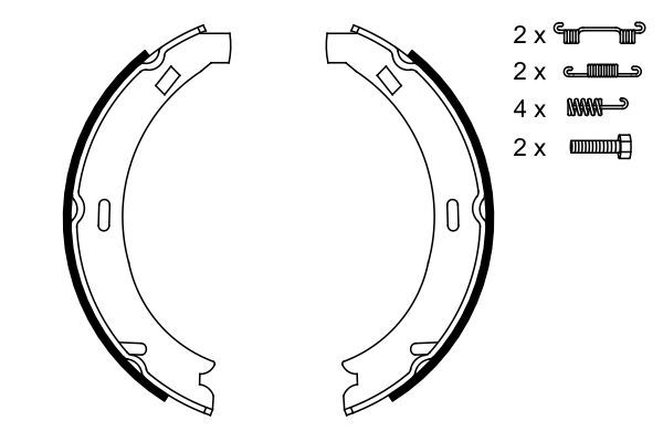 BOSCH 0 986 487 582 Bremsbackensatz Feststellbremse