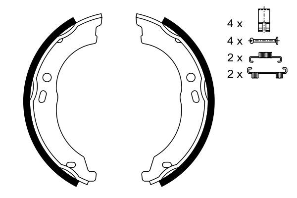 BOSCH 0 986 487 726 Bremsbackensatz Feststellbremse