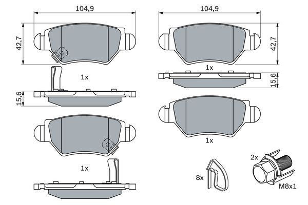 BOSCH 0 986 494 014 Bremsbelagsatz Scheibenbremse