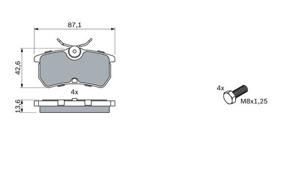 BOSCH 0 986 494 011 Bremsbelagsatz Scheibenbremse