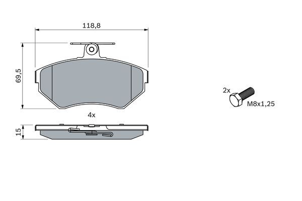 BOSCH 0 986 494 010 Bremsbelagsatz Scheibenbremse