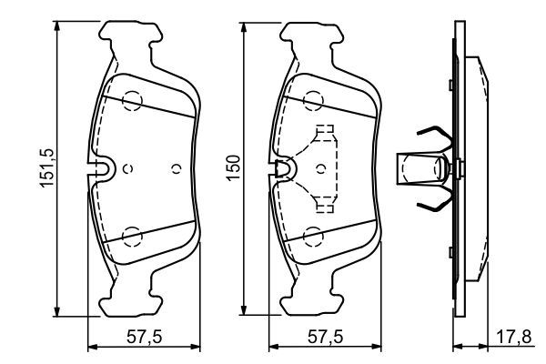 BOSCH 0 986 494 015 Bremsbelagsatz Scheibenbremse